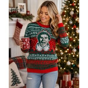 Elf Buddy The Elf Ugly Christmas Sweater Men's Large Santa I Know Him Holiday